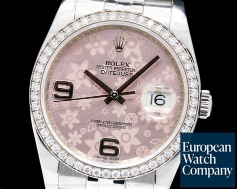 rolex ladies floral dial|rolex 116244 pink floral.